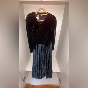 Black dress with velvet jacket